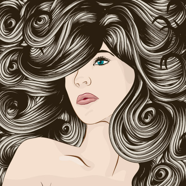free vector The complexity of women hair cool vector
